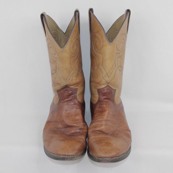 Justin #3021 Cognac Smooth Ostrich Cowboy Western Boots Men\'s Size 9 D 9D main image 14